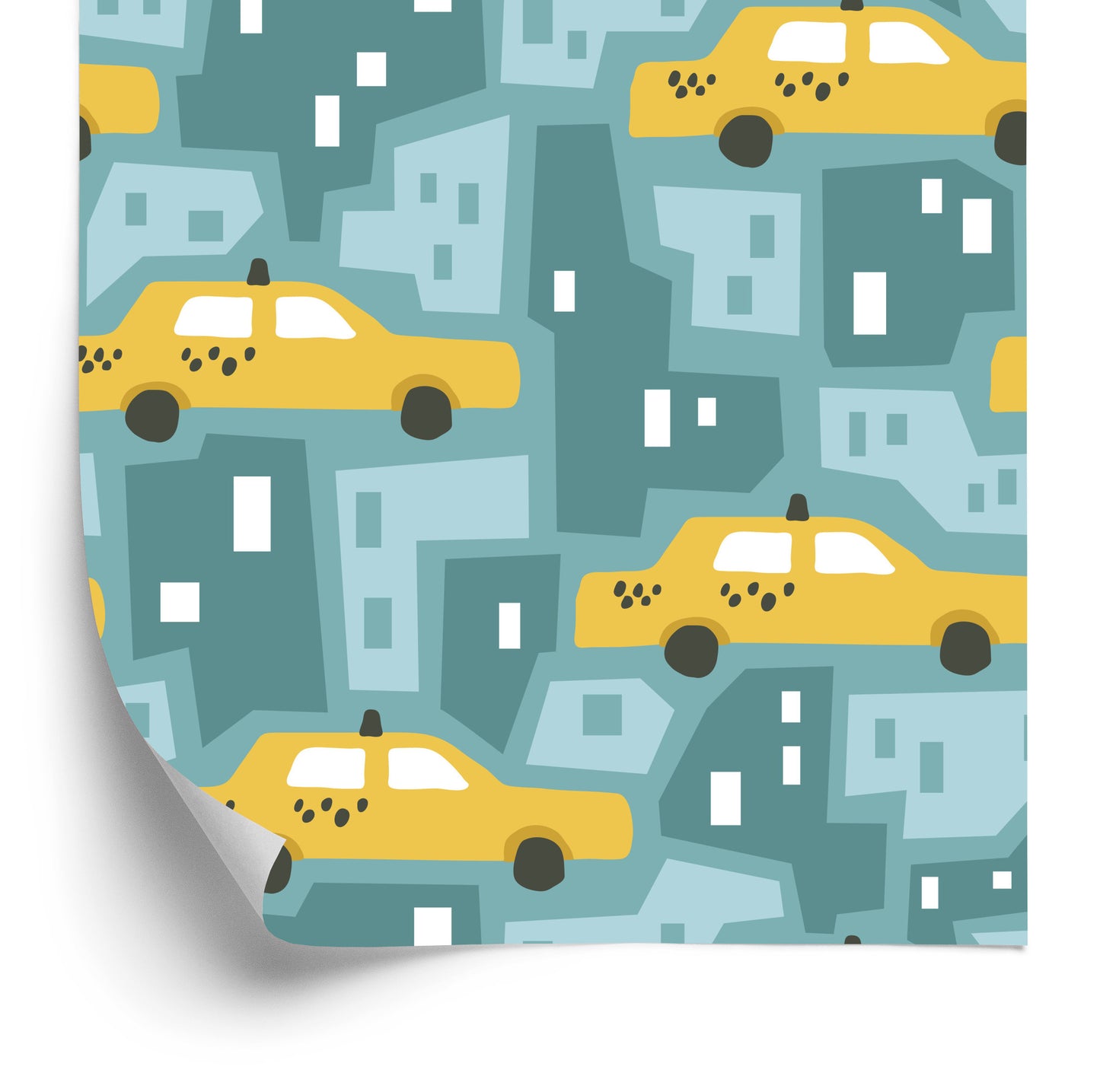 Wallpaper For Children - Yellow Taxis