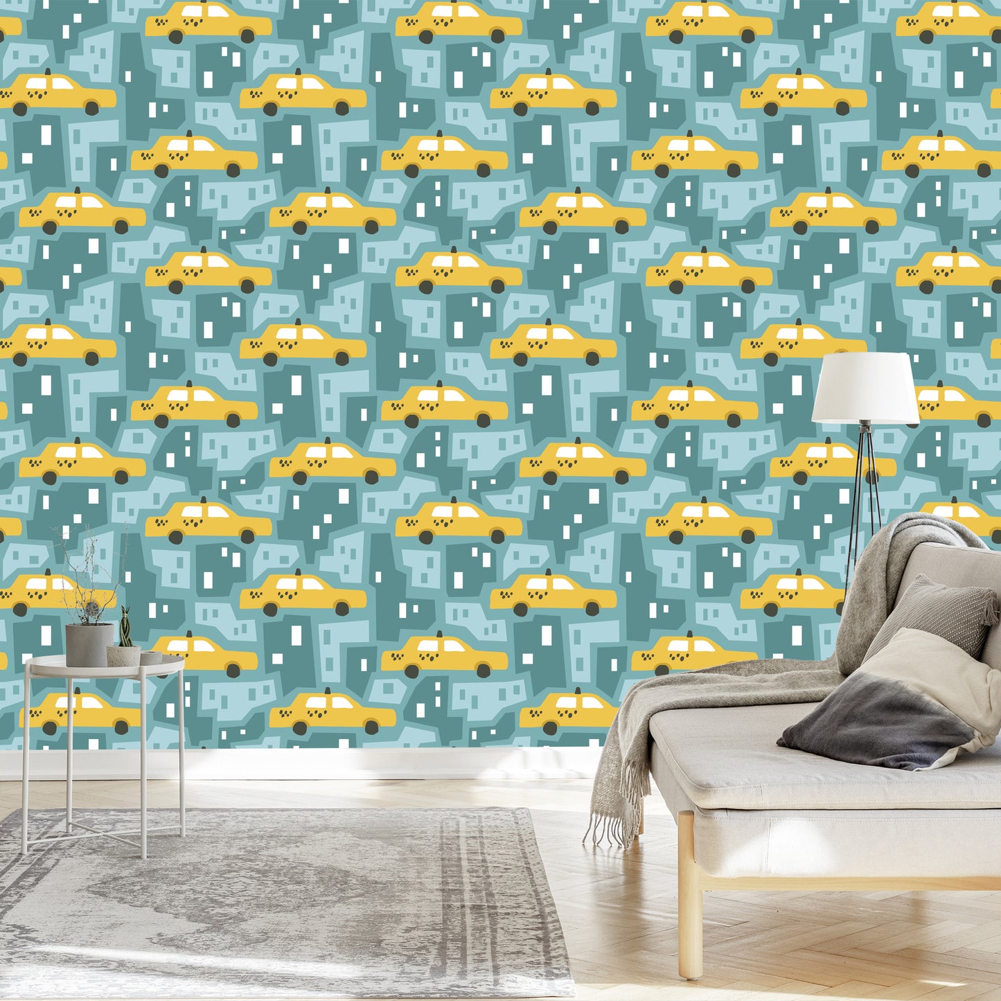 Wallpaper For Children - Yellow Taxis