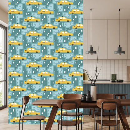 Wallpaper For Children - Yellow Taxis
