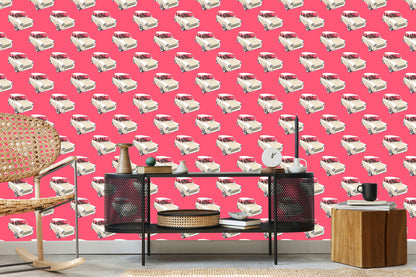 Wallpaper For Children - Iconic Cars In Retro Style