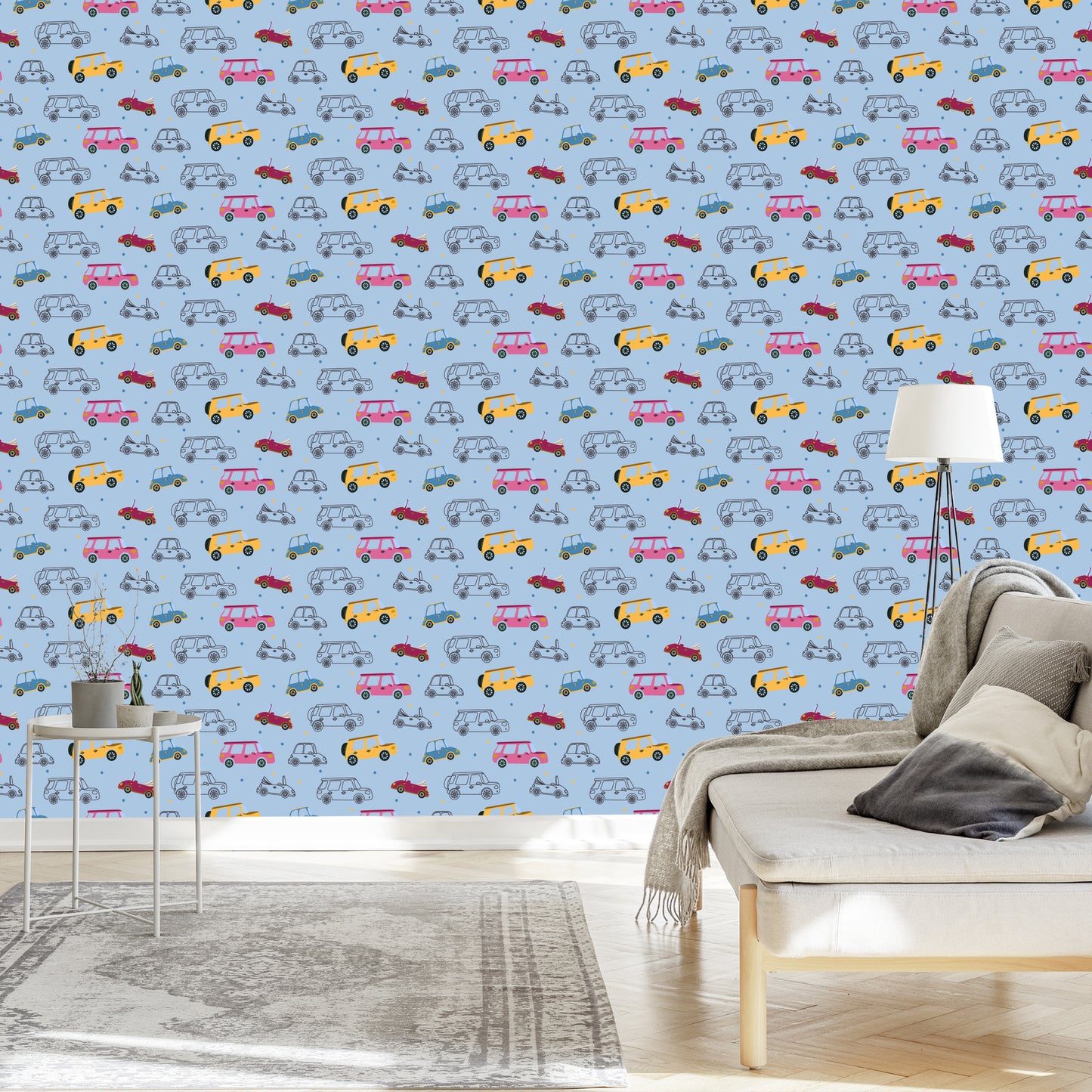 Wallpaper For Children, Colorful Toy Cars Like From Cartoons