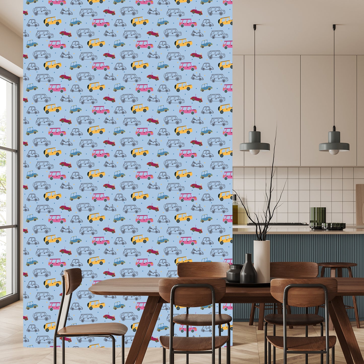 Wallpaper For Children, Colorful Toy Cars Like From Cartoons