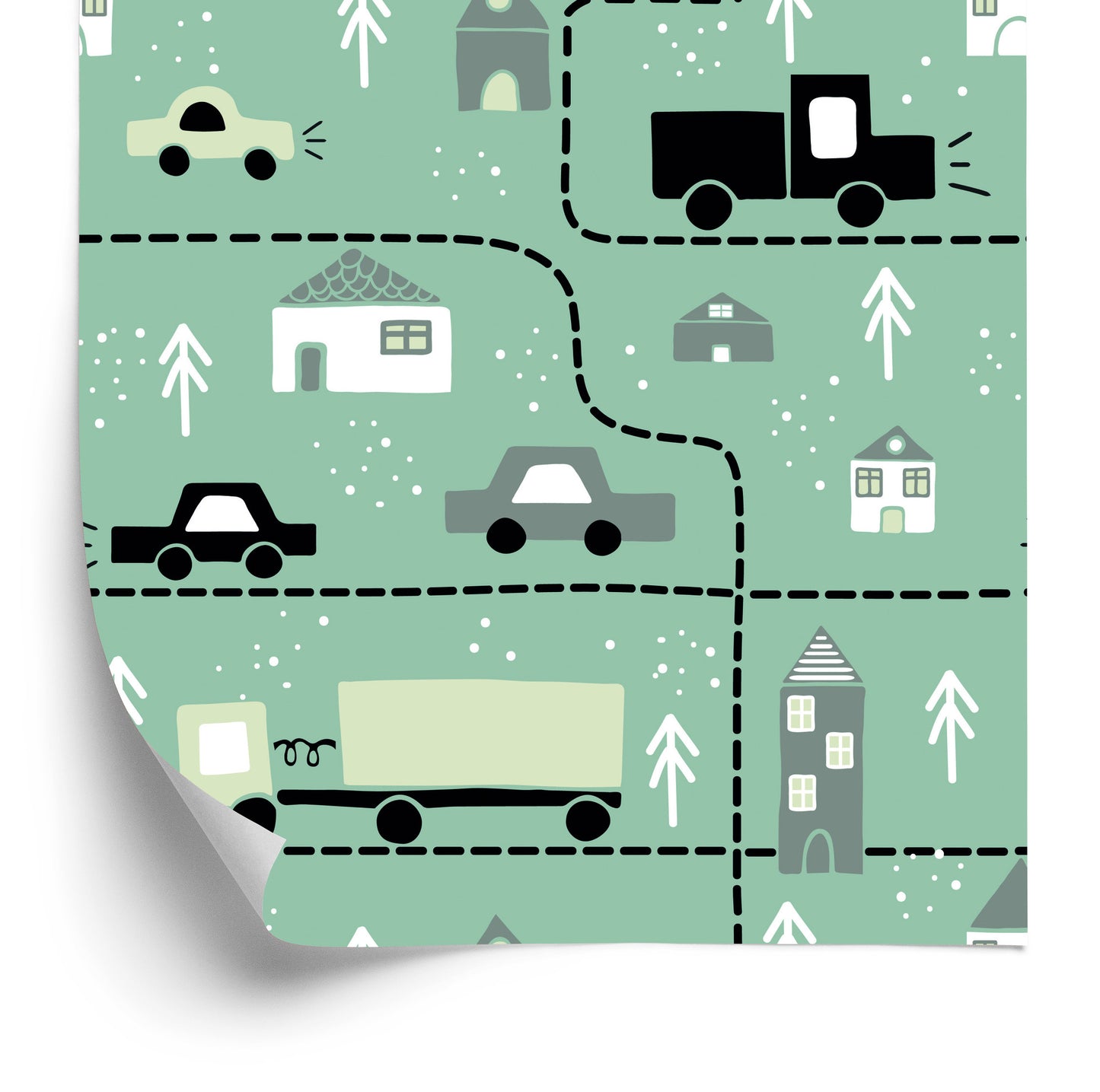 Wallpaper In Cars And Trucks For A Baby's Room