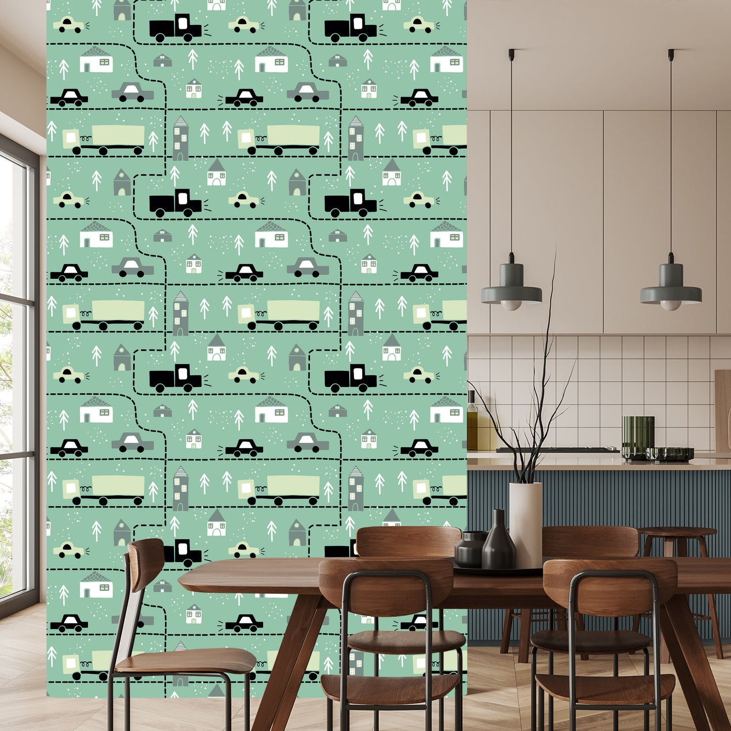 Wallpaper In Cars And Trucks For A Baby's Room