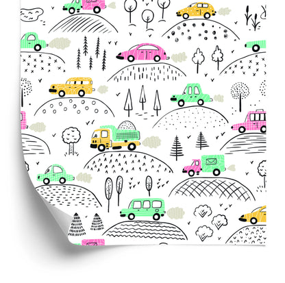 Wallpaper Children's Room In Cars, Trucks