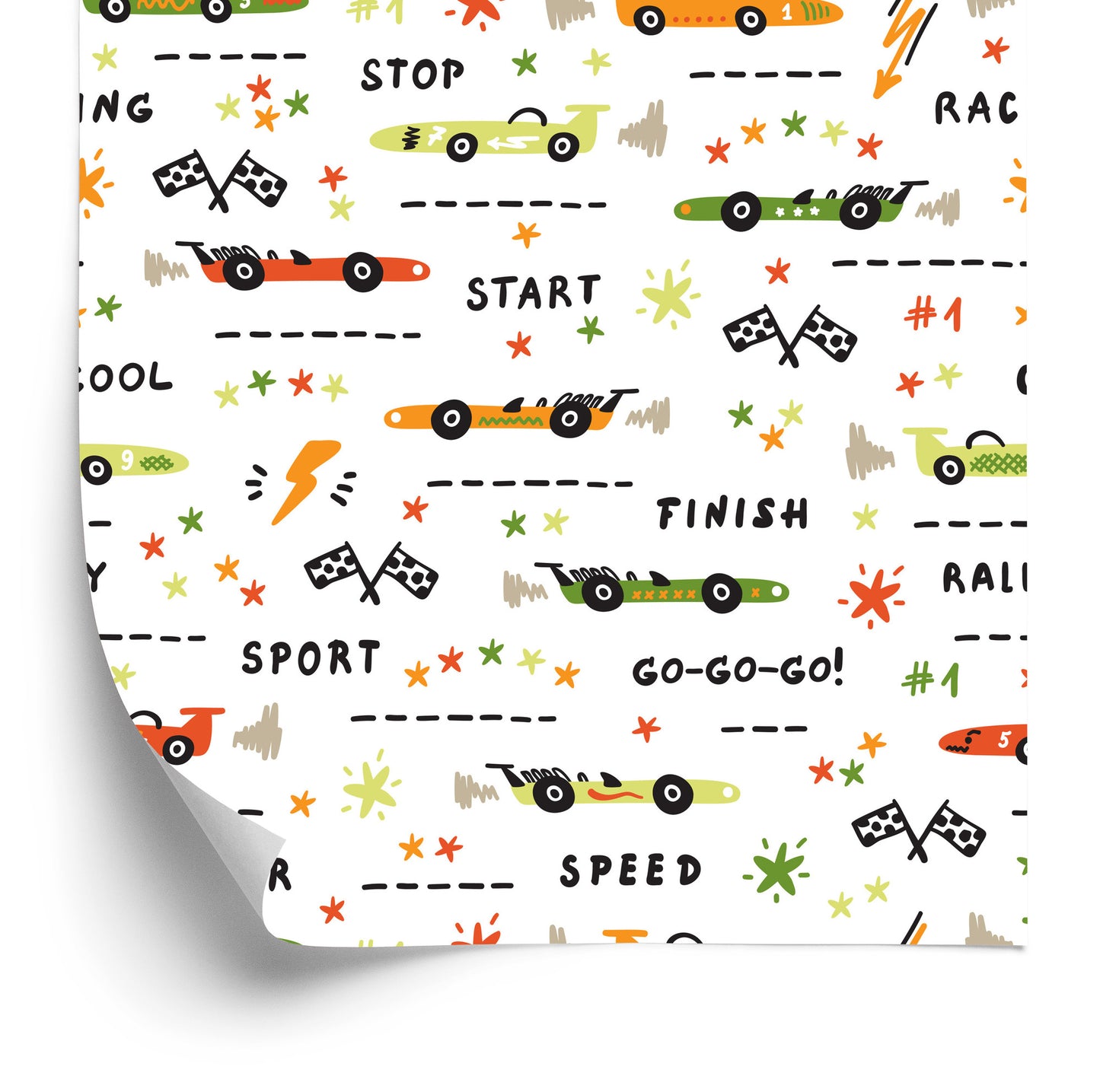 Wallpaper Cars Racing Cars For Children's Room