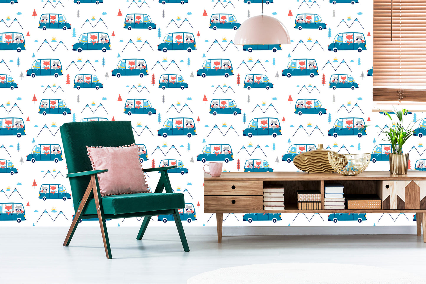 Wallpaper Pet Cars For Baby's Room