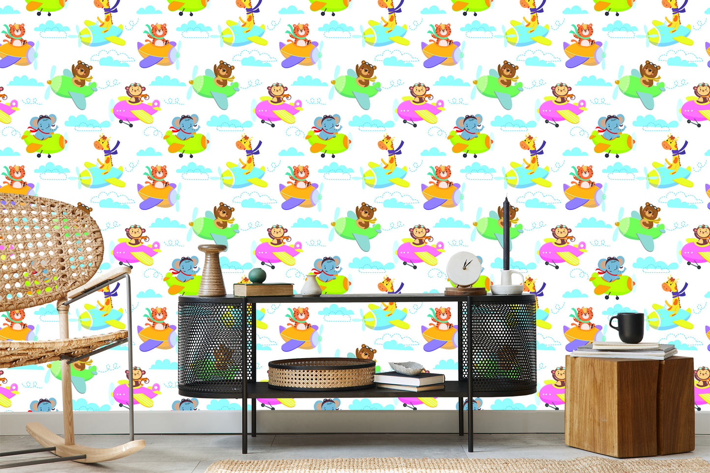 Wallpaper For Children - Animals, Airplanes