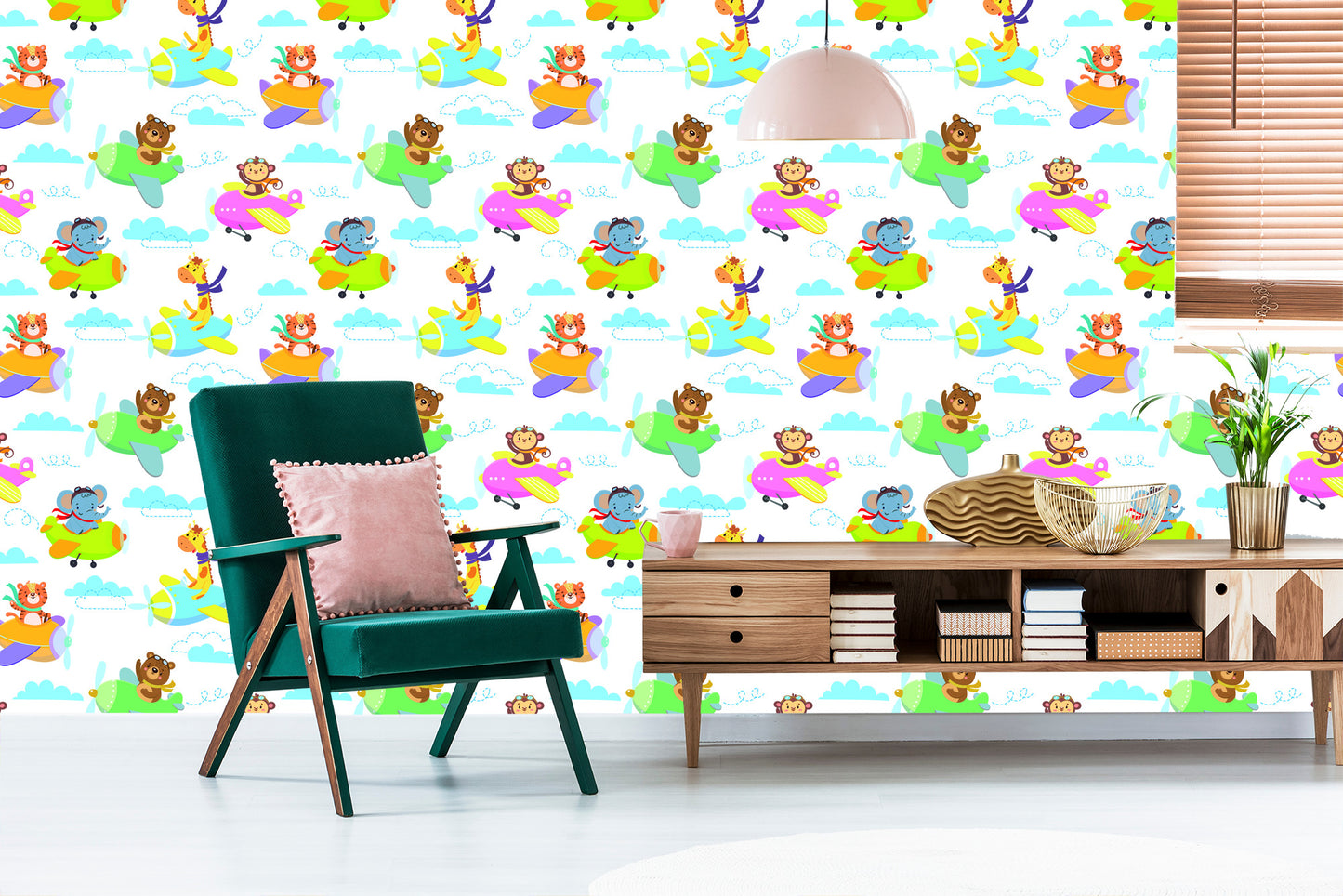 Wallpaper For Children - Animals, Airplanes