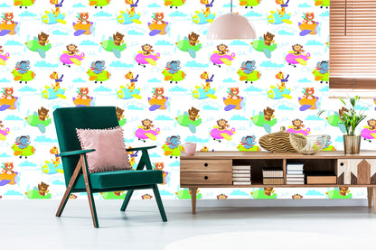Wallpaper For Children - Animals, Airplanes