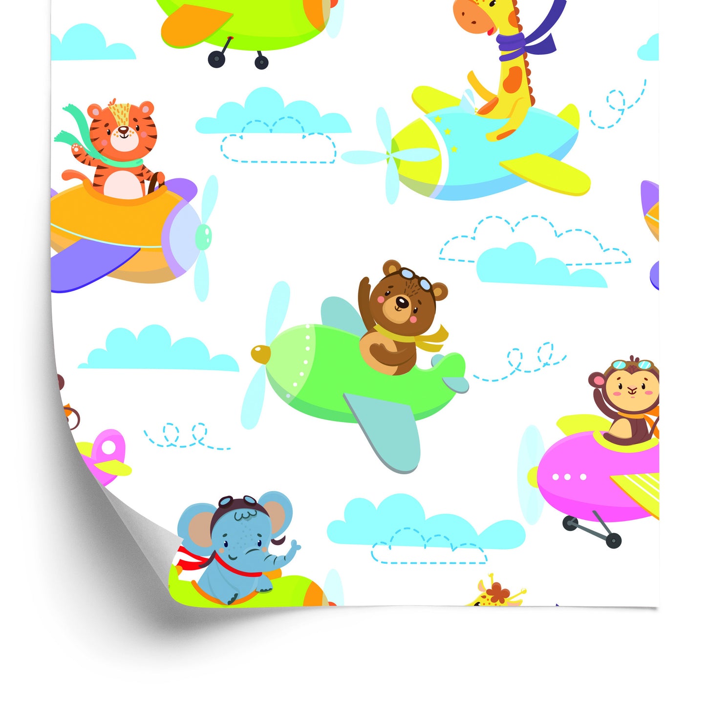 Wallpaper For Children - Animals, Airplanes