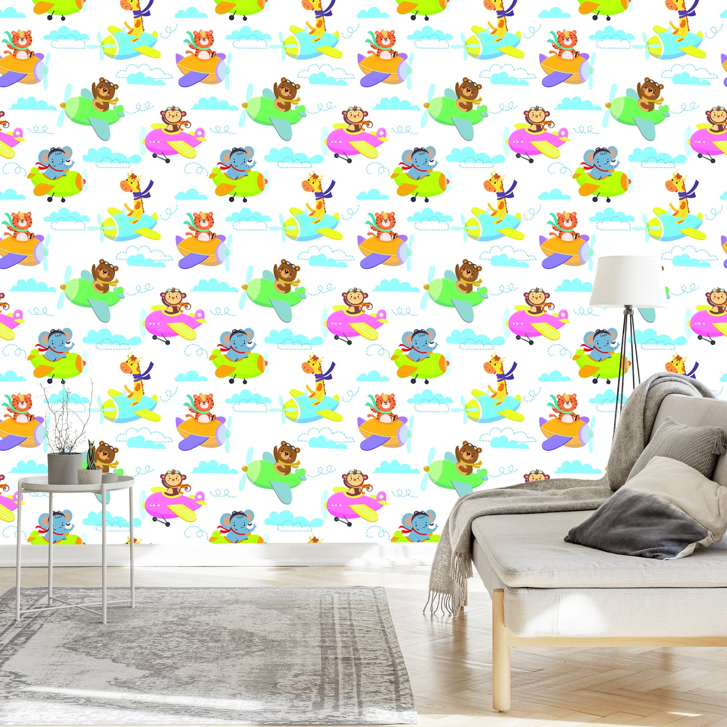 Wallpaper For Children - Animals, Airplanes