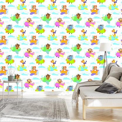 Wallpaper For Children - Animals, Airplanes