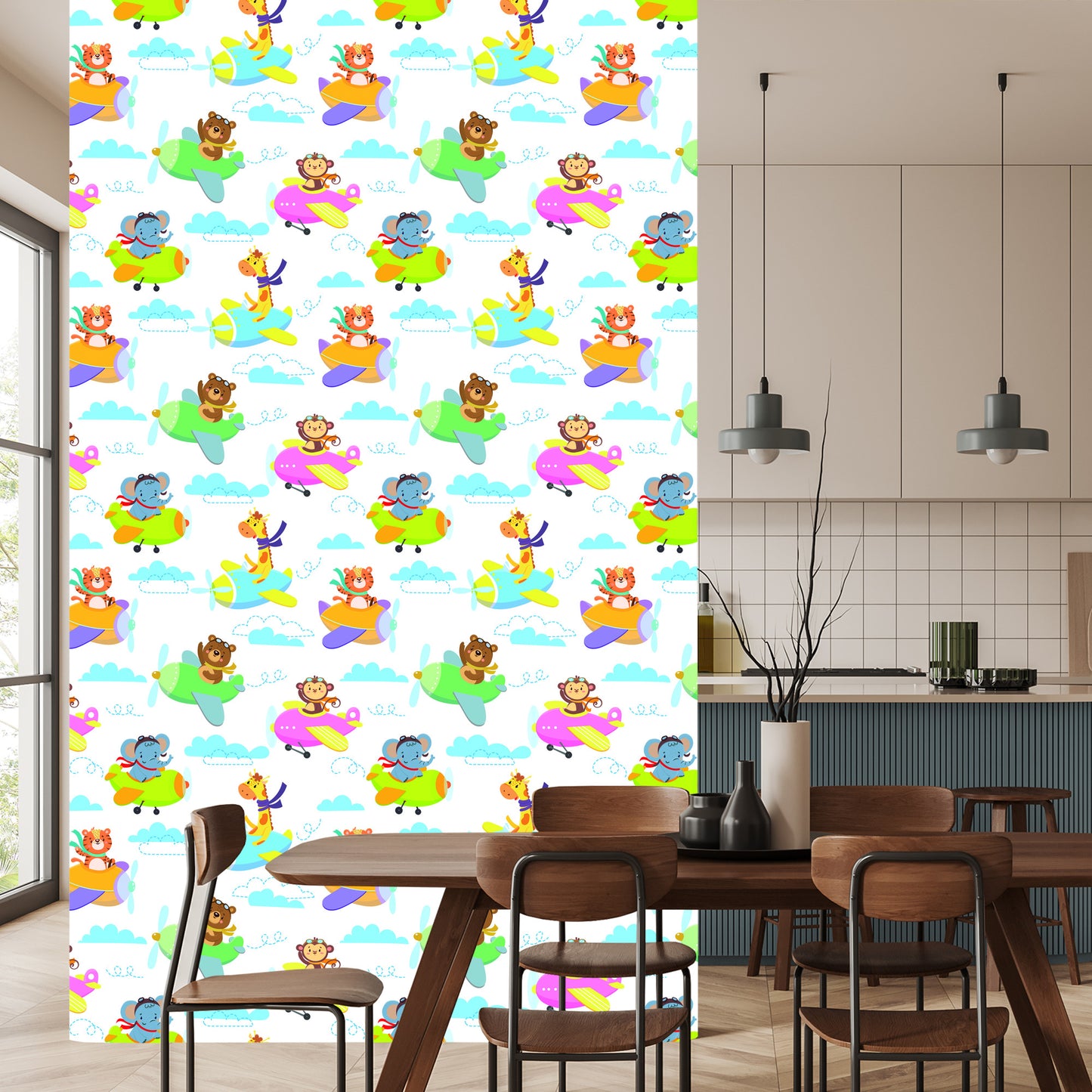 Wallpaper For Children - Animals, Airplanes