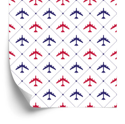 Wallpaper Colorful Checkered Airplanes
