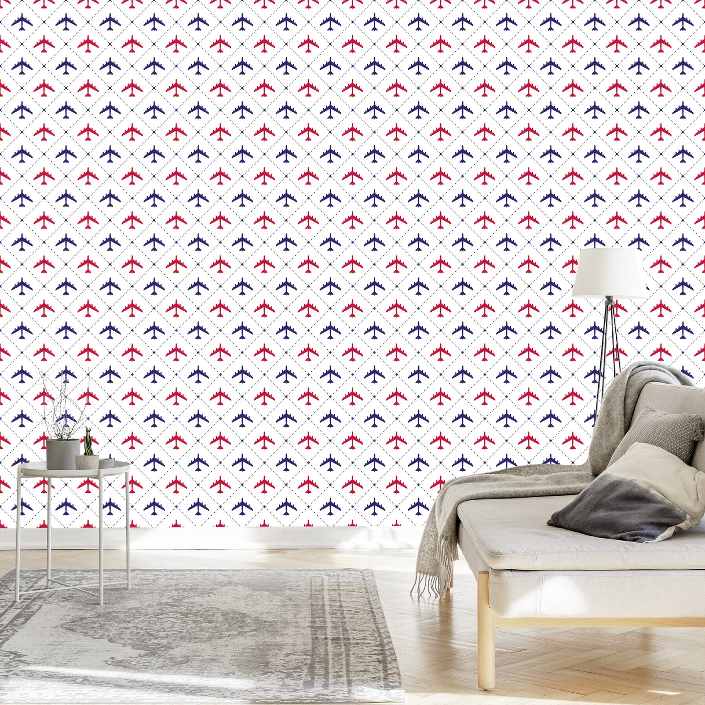 Wallpaper Colorful Checkered Airplanes