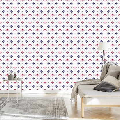 Wallpaper Colorful Checkered Airplanes