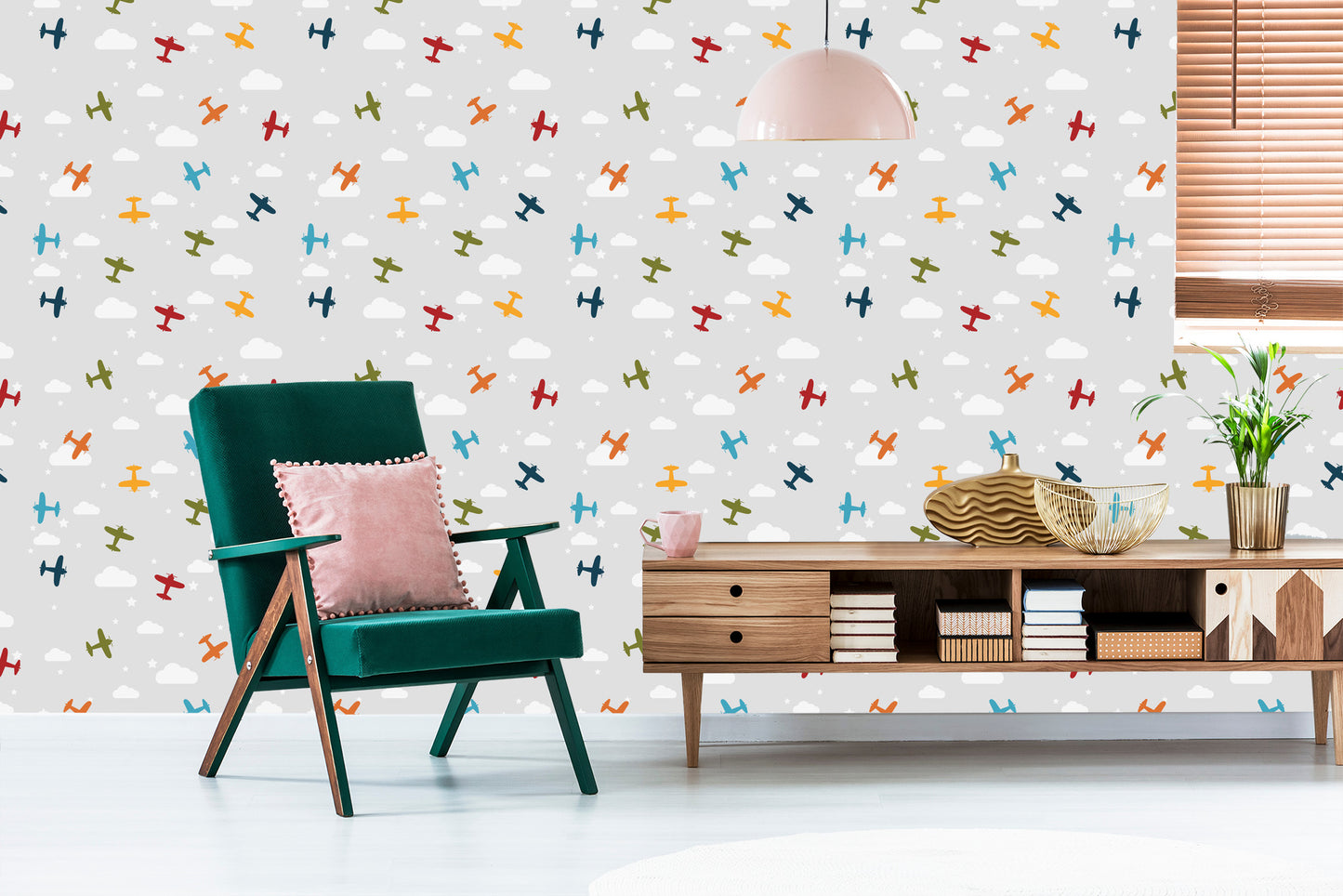 Wallpaper Colorful Airplanes With Clouds