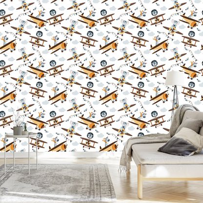 Wallpaper Fairy-Tale Animals In Airplanes
