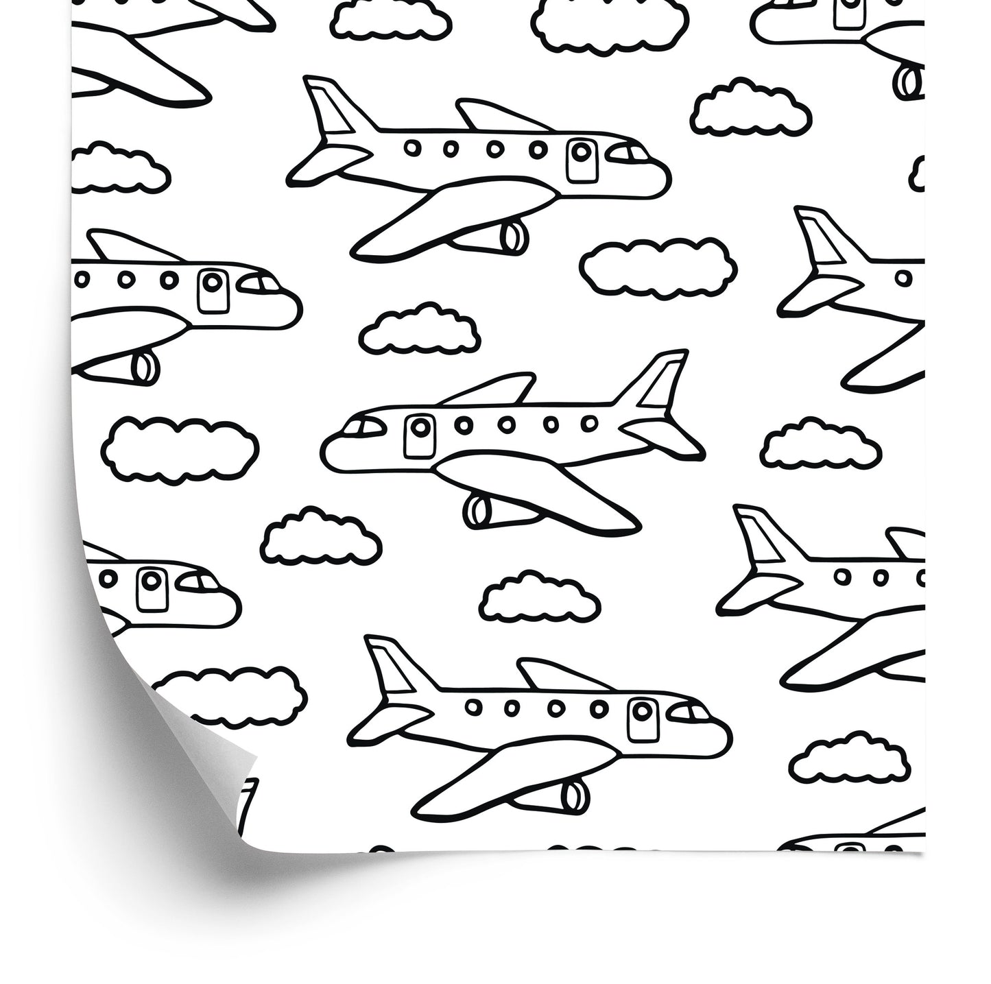 Wallpaper Black And White Planes With Clouds