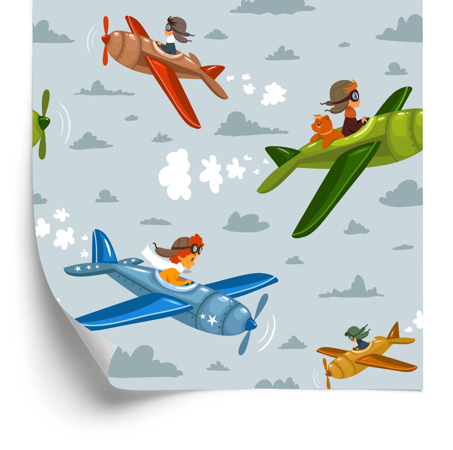 Wallpaper Children In Colorful Airplanes