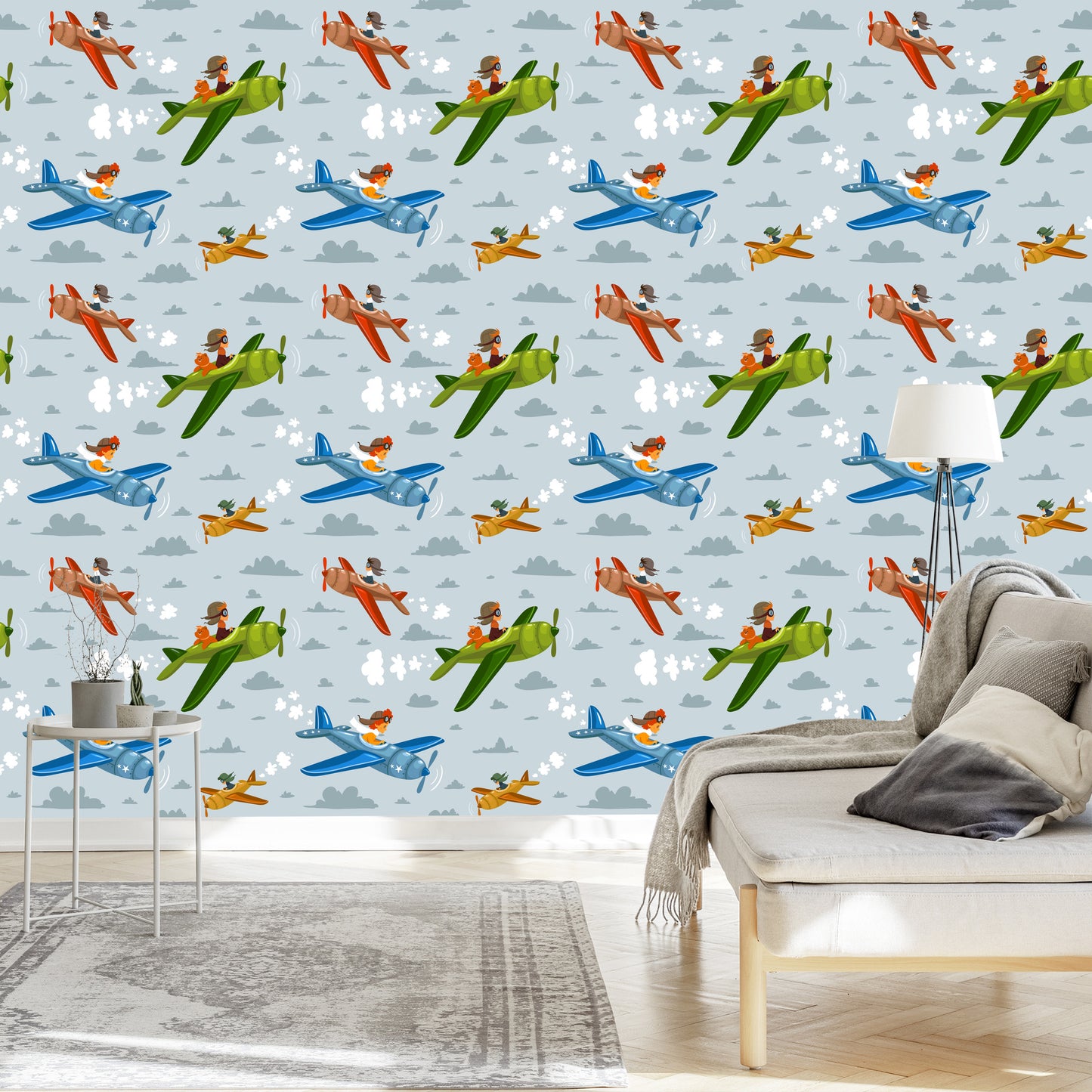 Wallpaper Children In Colorful Airplanes