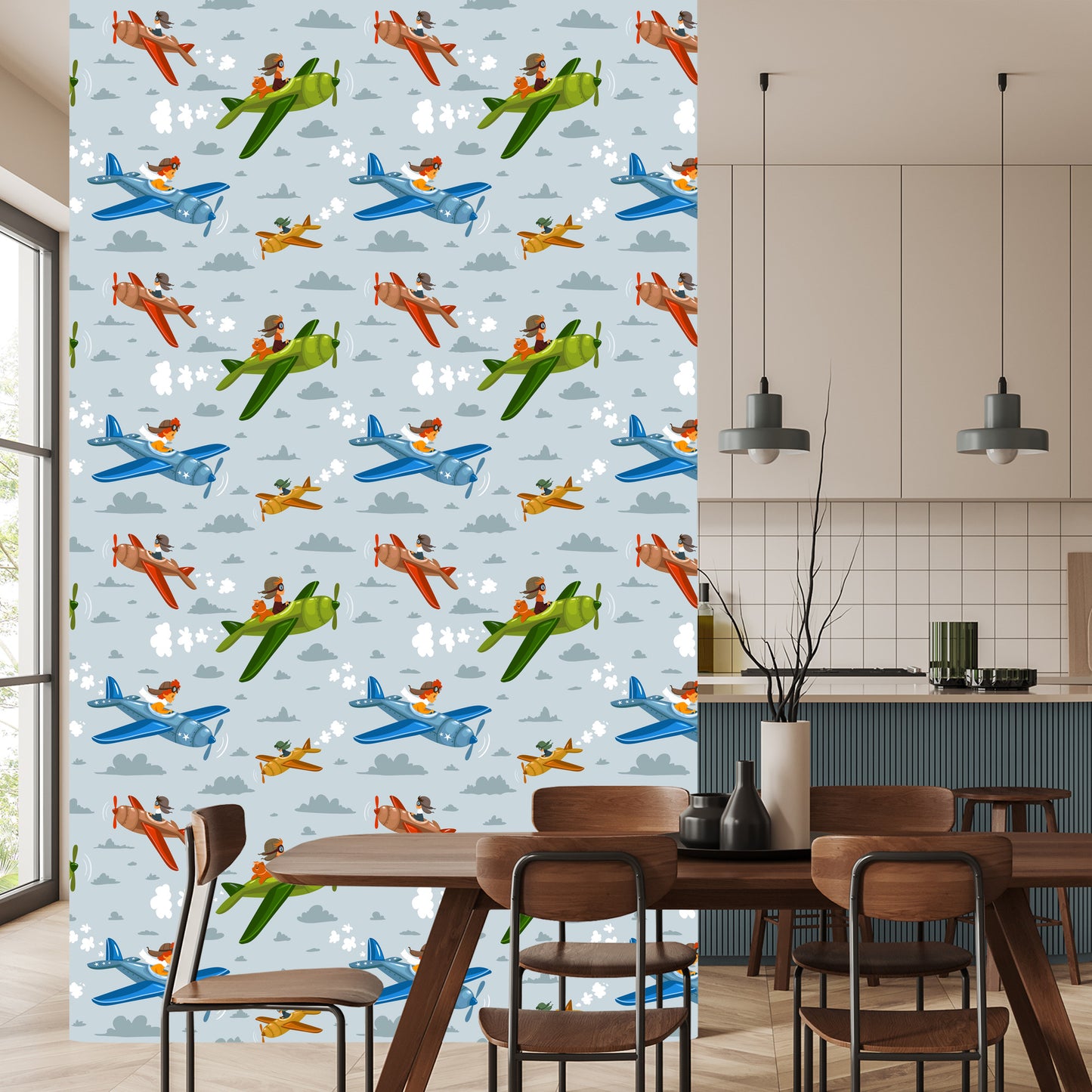 Wallpaper Children In Colorful Airplanes