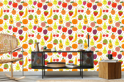 Wallpaper For Children - Happy Sweet Fruits