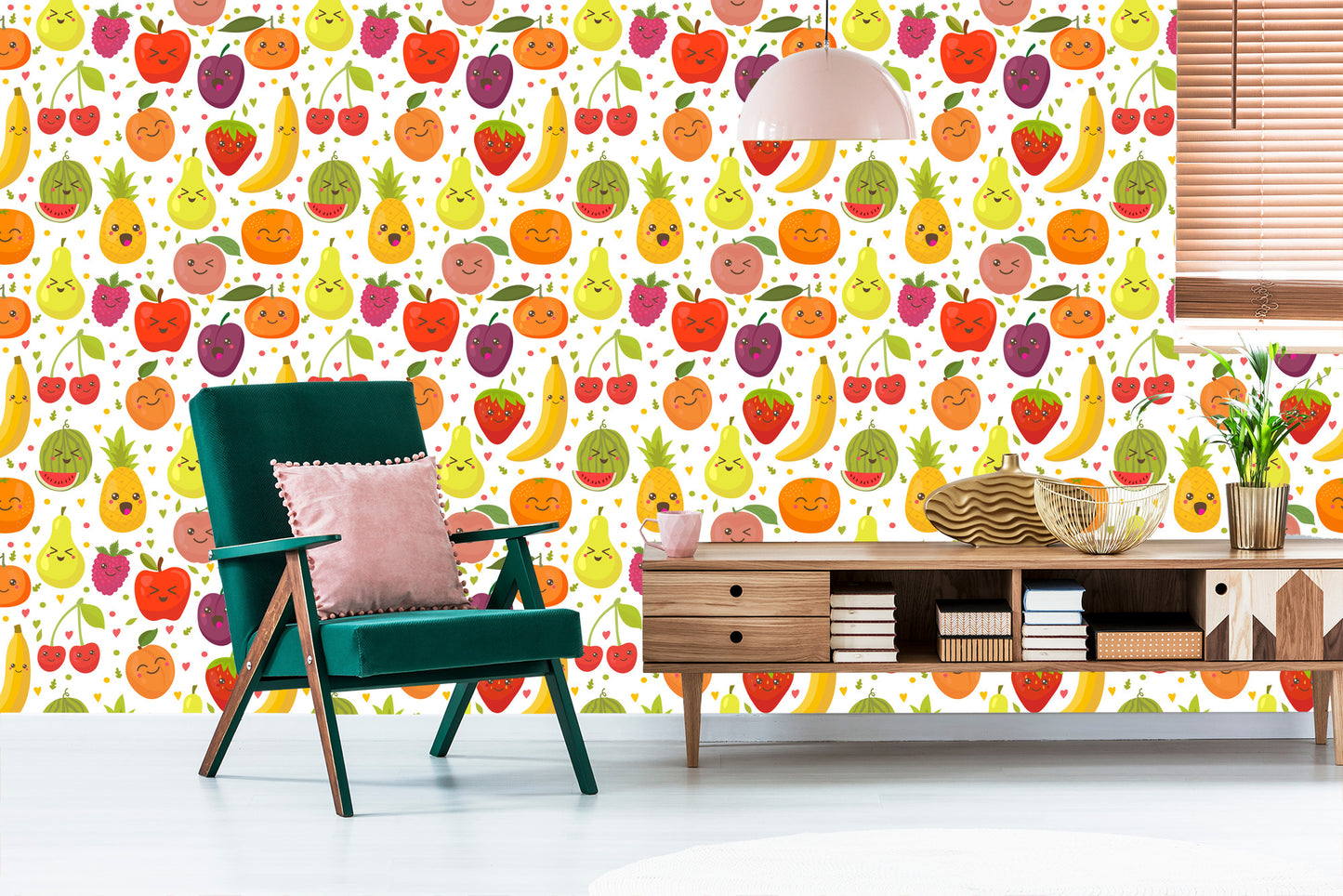 Wallpaper For Children - Happy Sweet Fruits