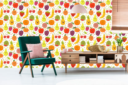 Wallpaper For Children - Happy Sweet Fruits