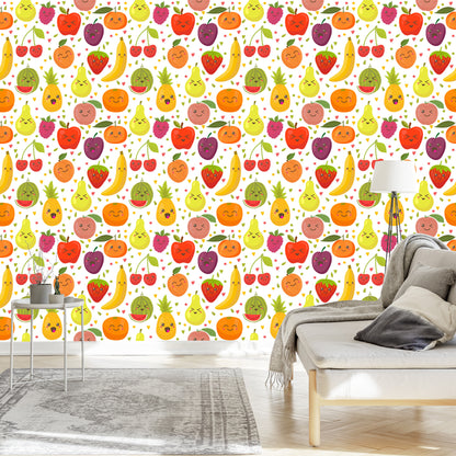Wallpaper For Children - Happy Sweet Fruits