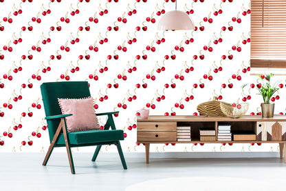 Wallpaper For The Kitchen Dining Room With Cherries Fruit