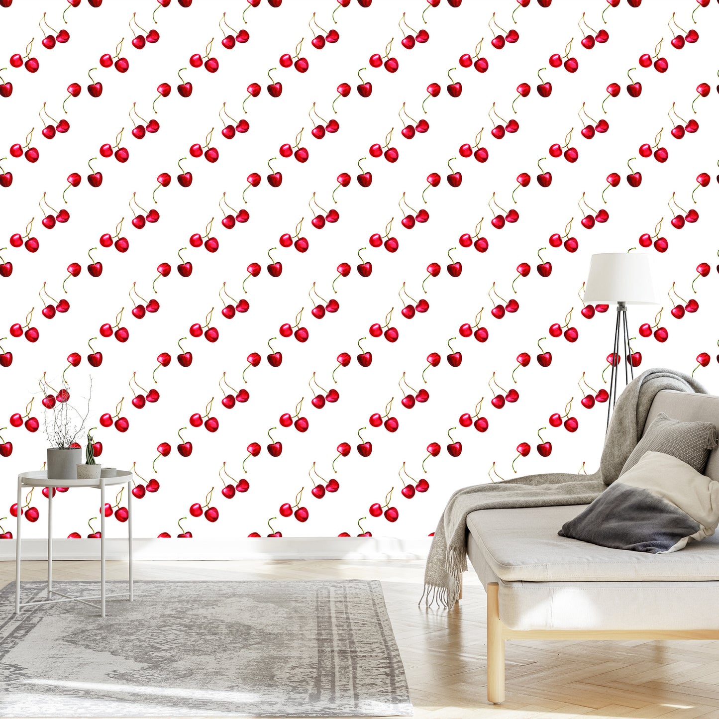 Wallpaper For The Kitchen Dining Room With Cherries Fruit