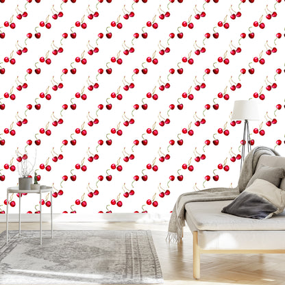 Wallpaper For The Kitchen Dining Room With Cherries Fruit