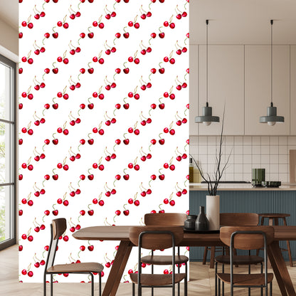 Wallpaper For The Kitchen Dining Room With Cherries Fruit