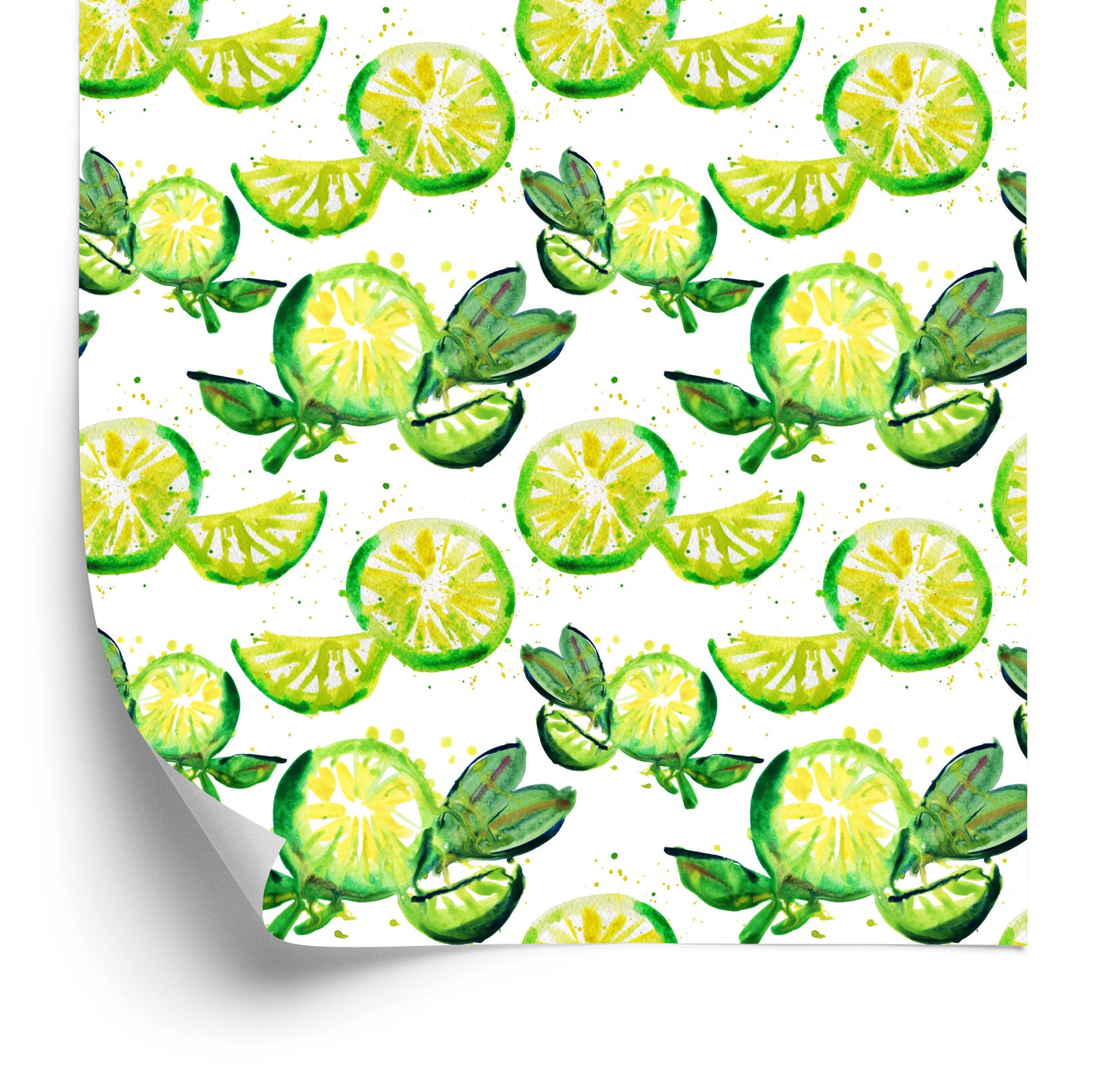 Wallpaper For Kitchen Fruit Lime Leaves
