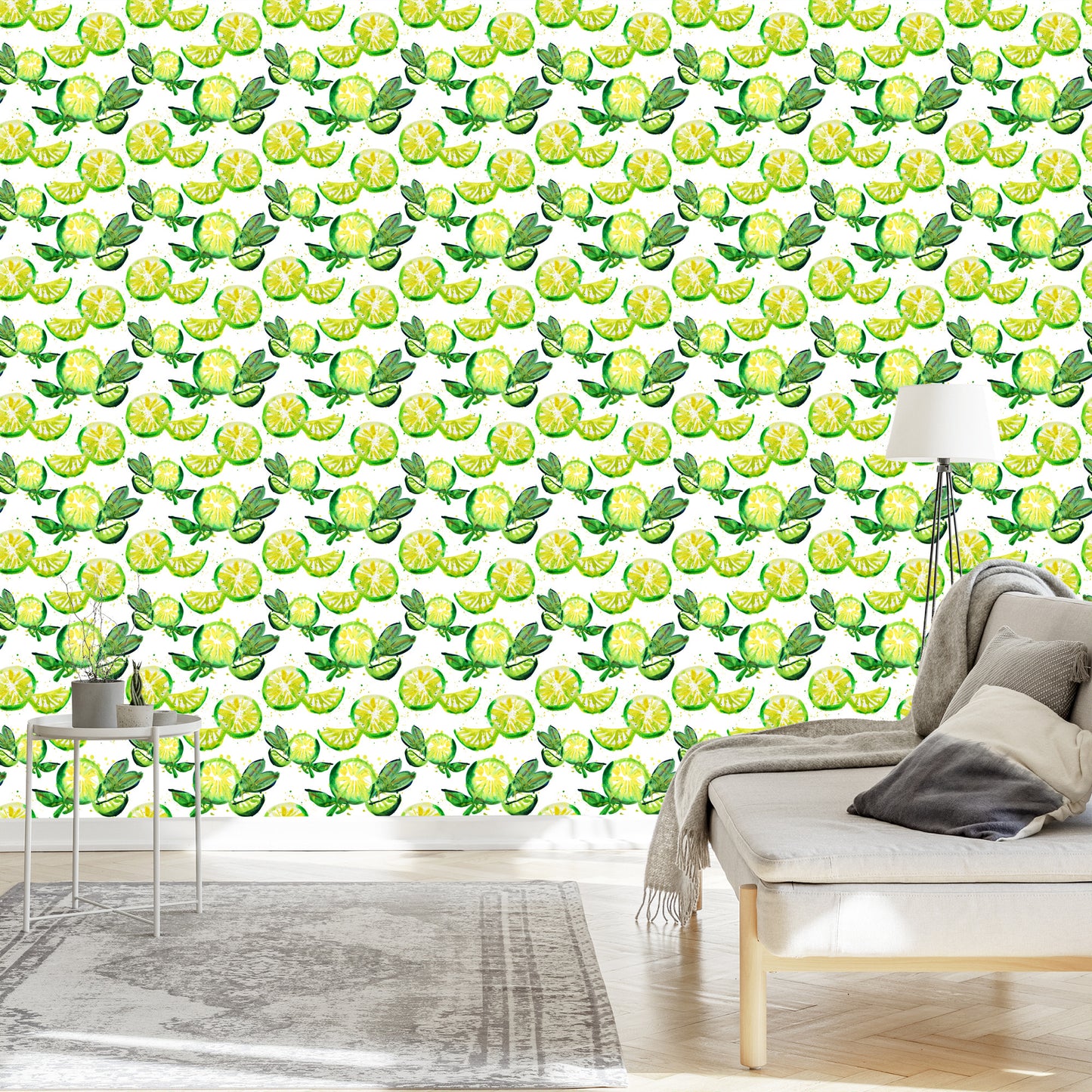 Wallpaper For Kitchen Fruit Lime Leaves