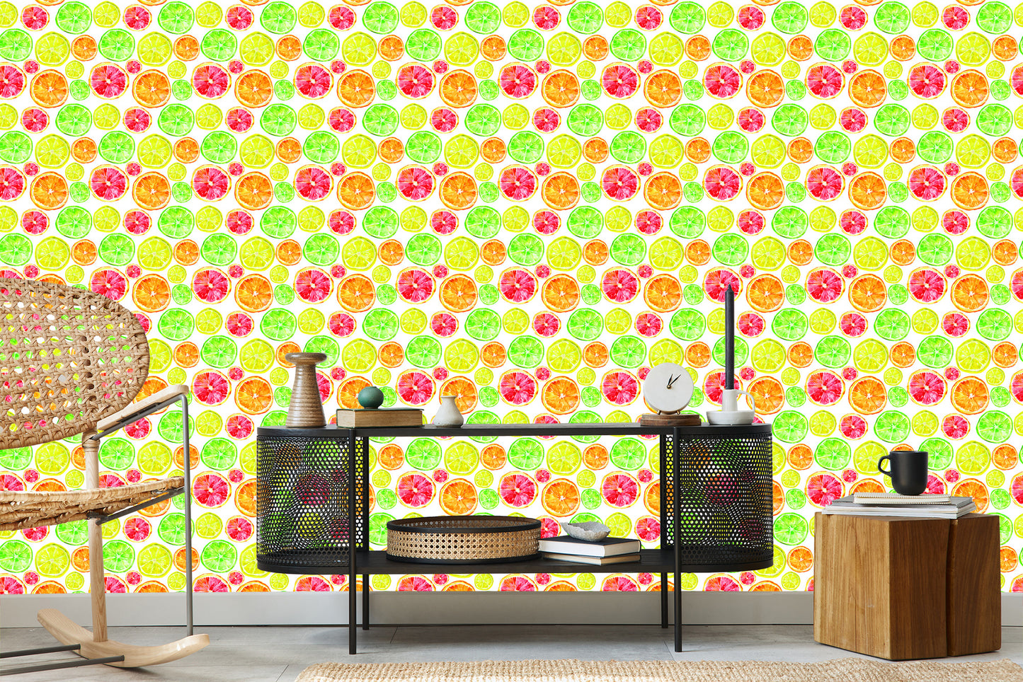 Wallpaper For The Dining Room. Lemon, Orange, Lime
