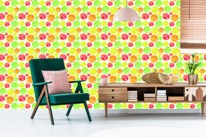 Wallpaper For The Dining Room. Lemon, Orange, Lime