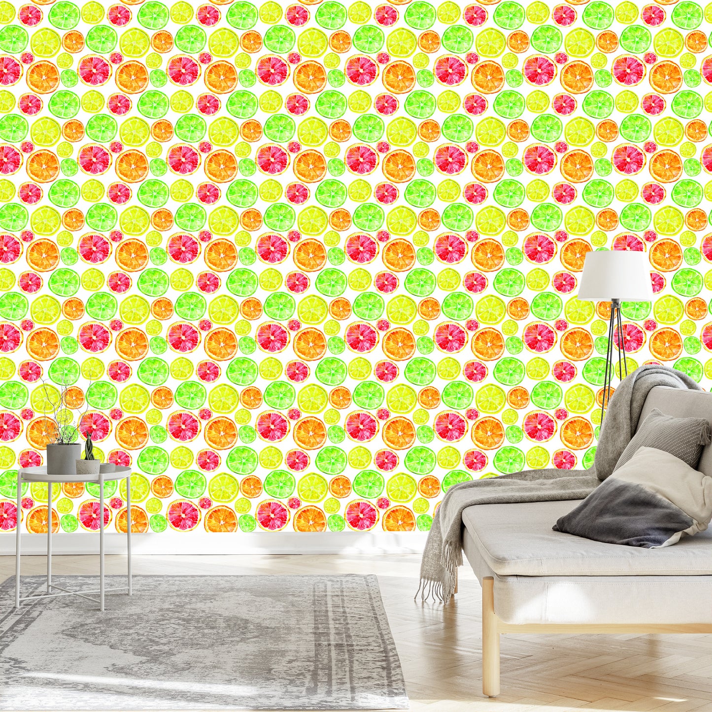 Wallpaper For The Dining Room. Lemon, Orange, Lime