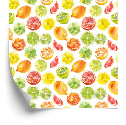 Wallpaper Lemons. Limes. Oranges. Kitchen