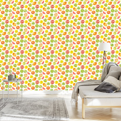 Wallpaper Lemons. Limes. Oranges. Kitchen