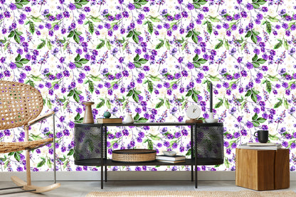 Wallpaper For Kitchen Fruit Leaves Flowers