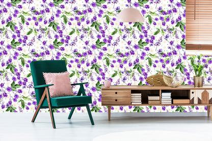 Wallpaper For Kitchen Fruit Leaves Flowers