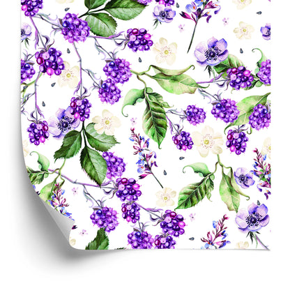 Wallpaper For Kitchen Fruit Leaves Flowers
