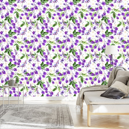 Wallpaper For Kitchen Fruit Leaves Flowers