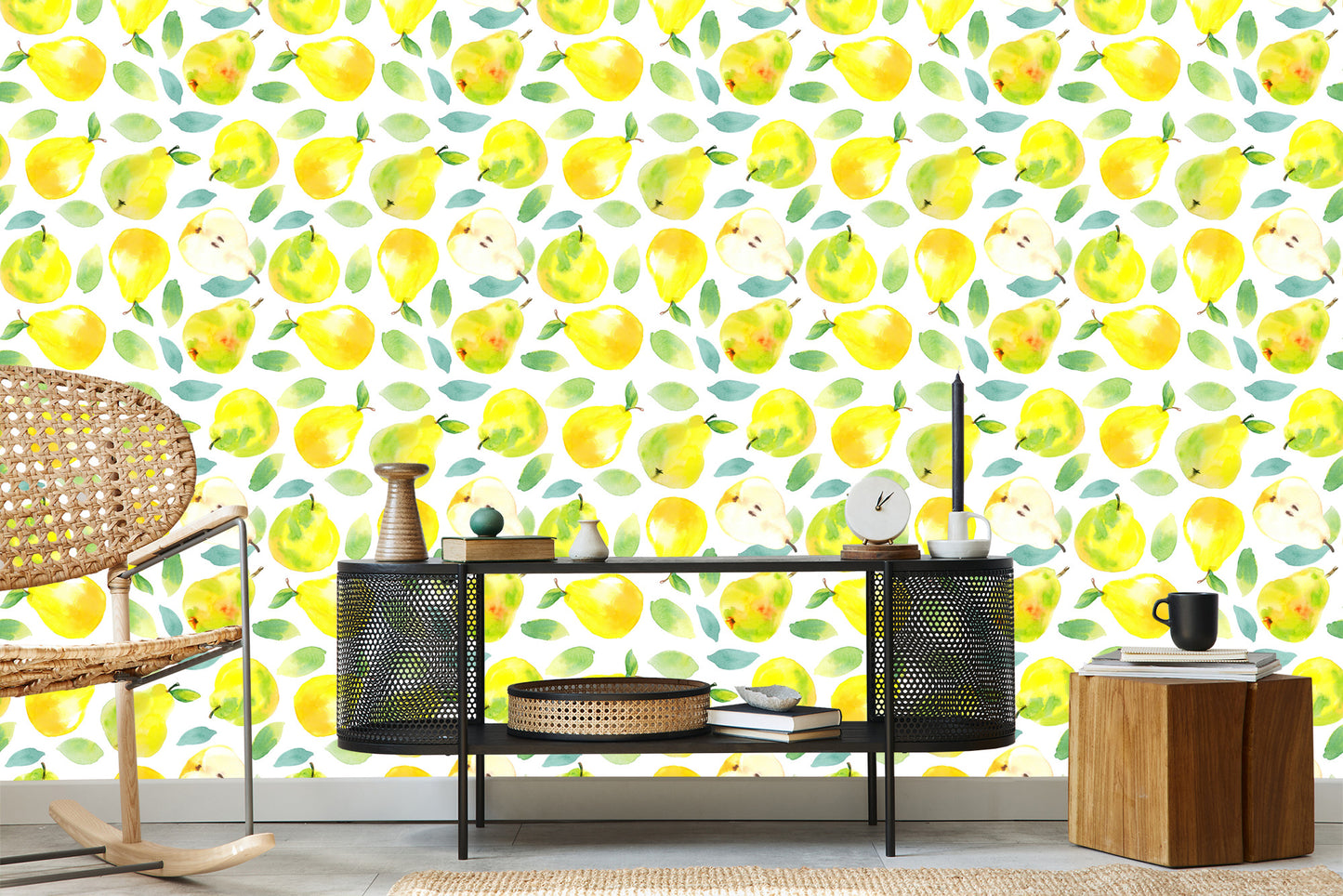Wallpaper For Kitchen Dining Room, Fruit Leaves