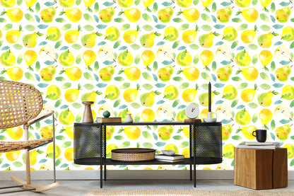 Wallpaper For Kitchen Dining Room, Fruit Leaves