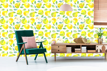 Wallpaper For Kitchen Dining Room, Fruit Leaves