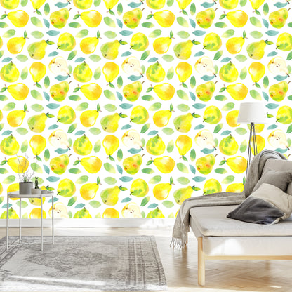 Wallpaper For Kitchen Dining Room, Fruit Leaves